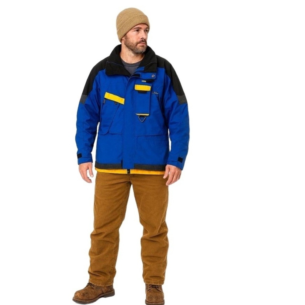 Mobius Coat Mens Small  Heavy Outdoor Zip Up Jacket Windbreaker‎ Blue